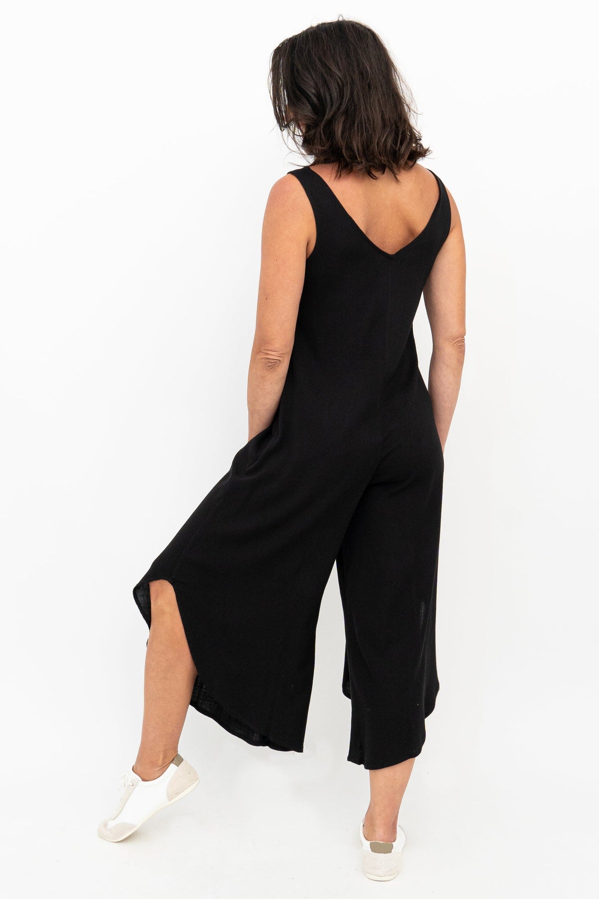 Sanito Jumpsuit, Black, Linen Bamboo