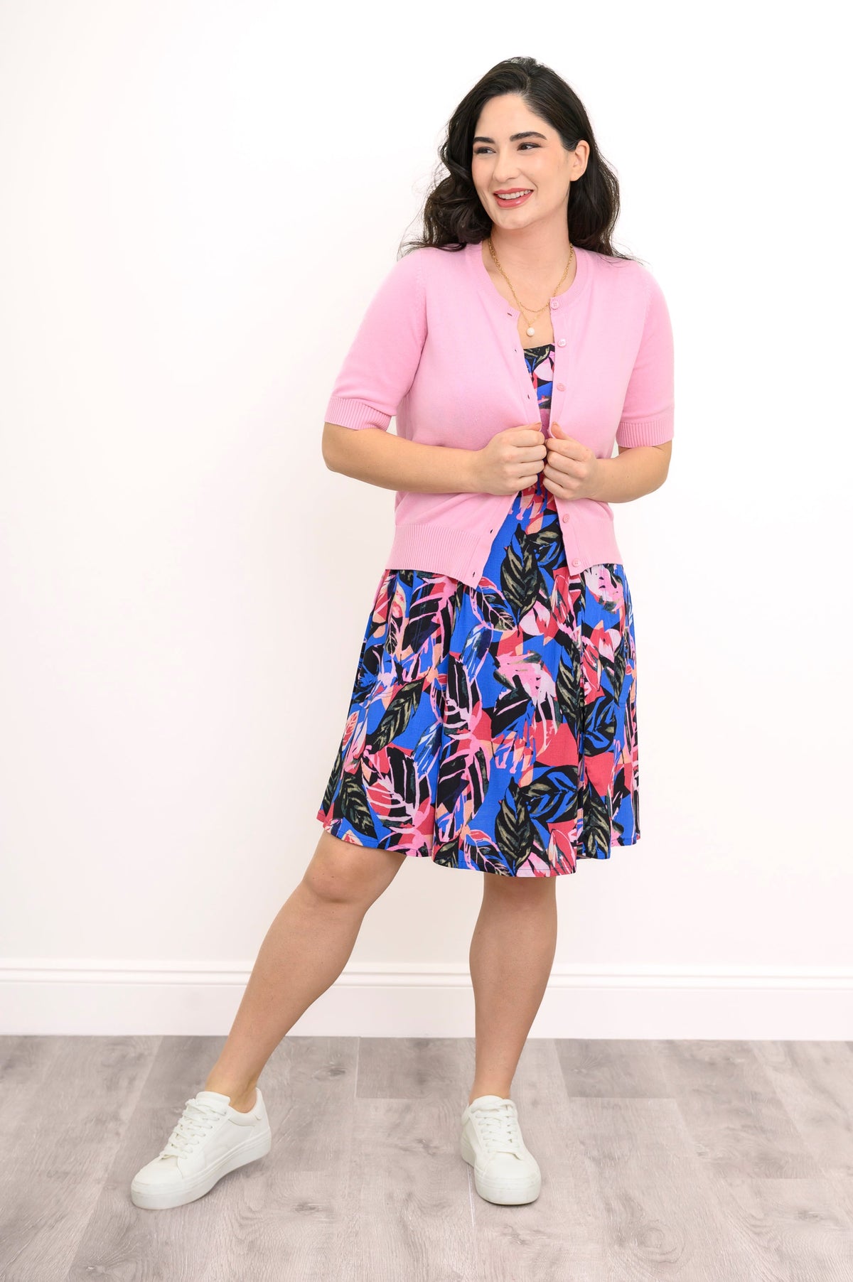 Sara Dress, Pink Bonita, Linen Bamboo