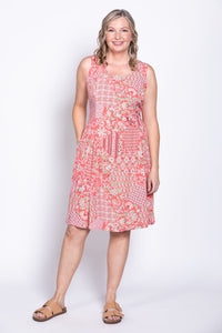 Sara Dress, Red Mosaic