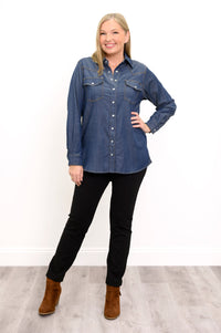 Sara Jane Blouse, Dark Denim
