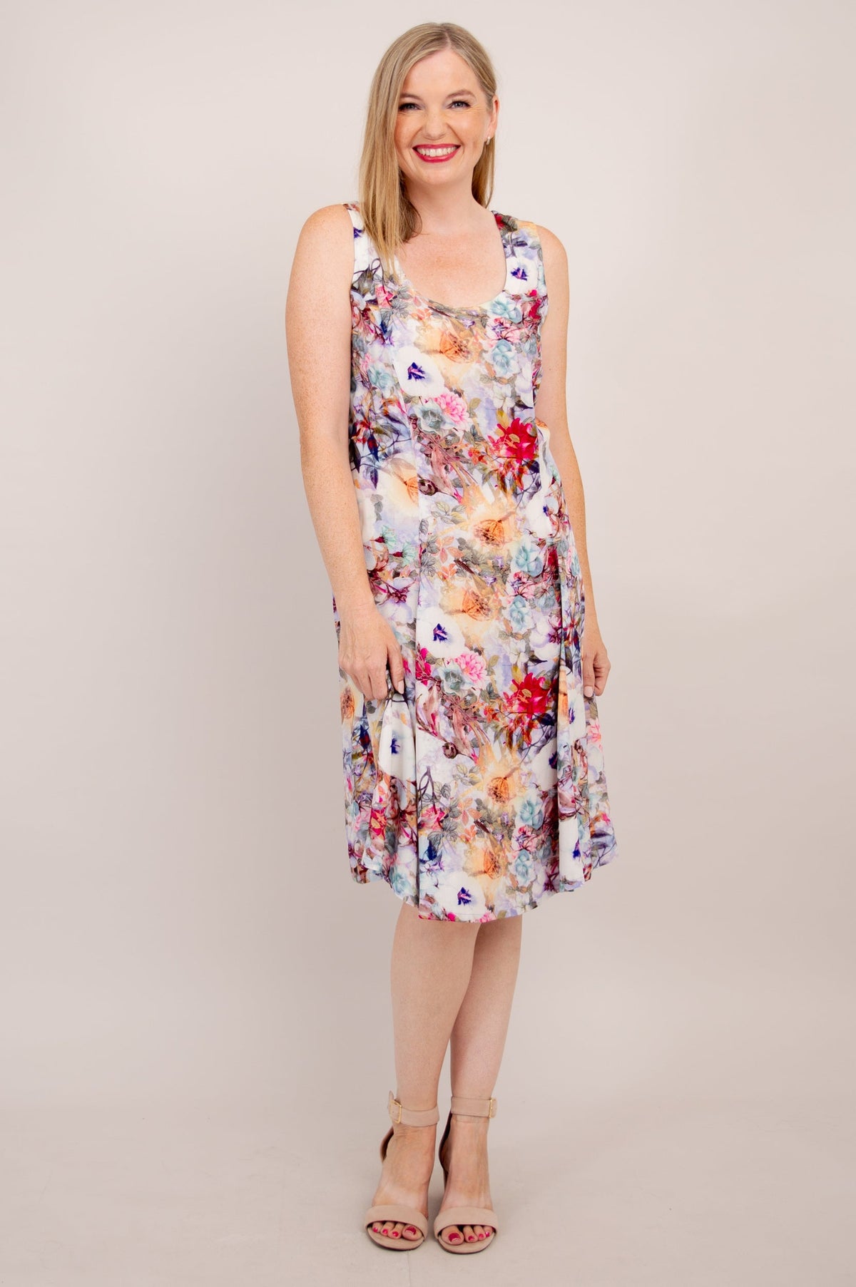 Sara Dress, Wilderberry, Woven Bamboo