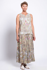 Scarlette Tank, Khaki Primavera, Linen Bamboo