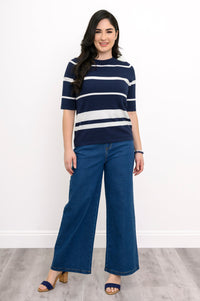 Serena Sweater, Nautical Stripe, Cotton