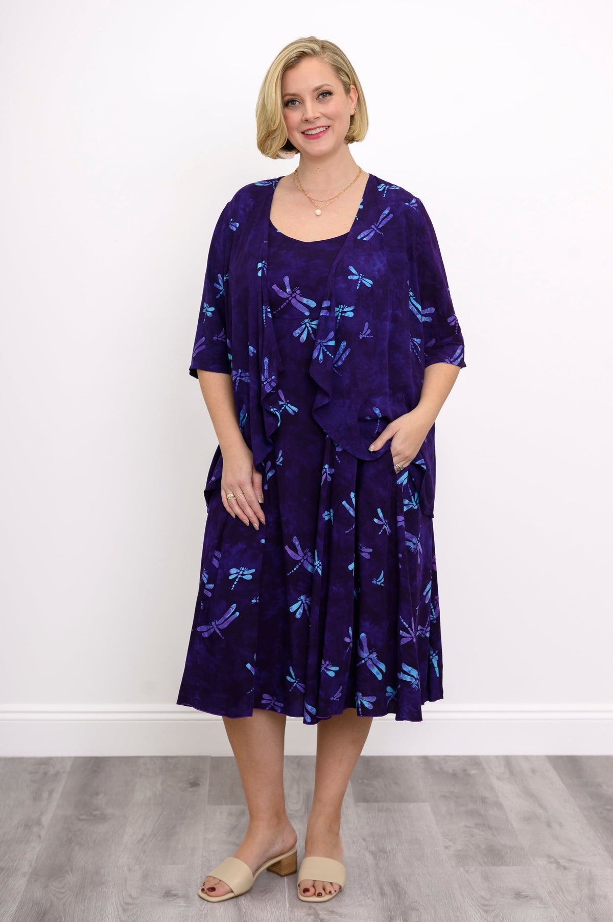 Shauna Dress, Purple Dragonfly