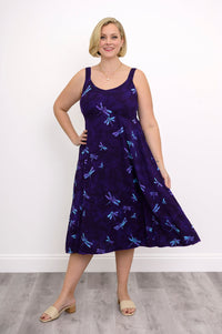 Shauna Dress, Purple Dragonfly