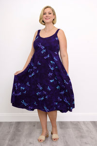 Shauna Dress, Purple Dragonfly