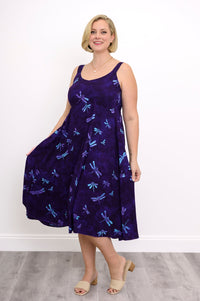 Shauna Dress, Purple Dragonfly