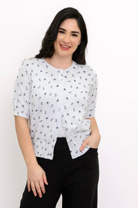 Shen Cardigan, White Anchor, Cotton