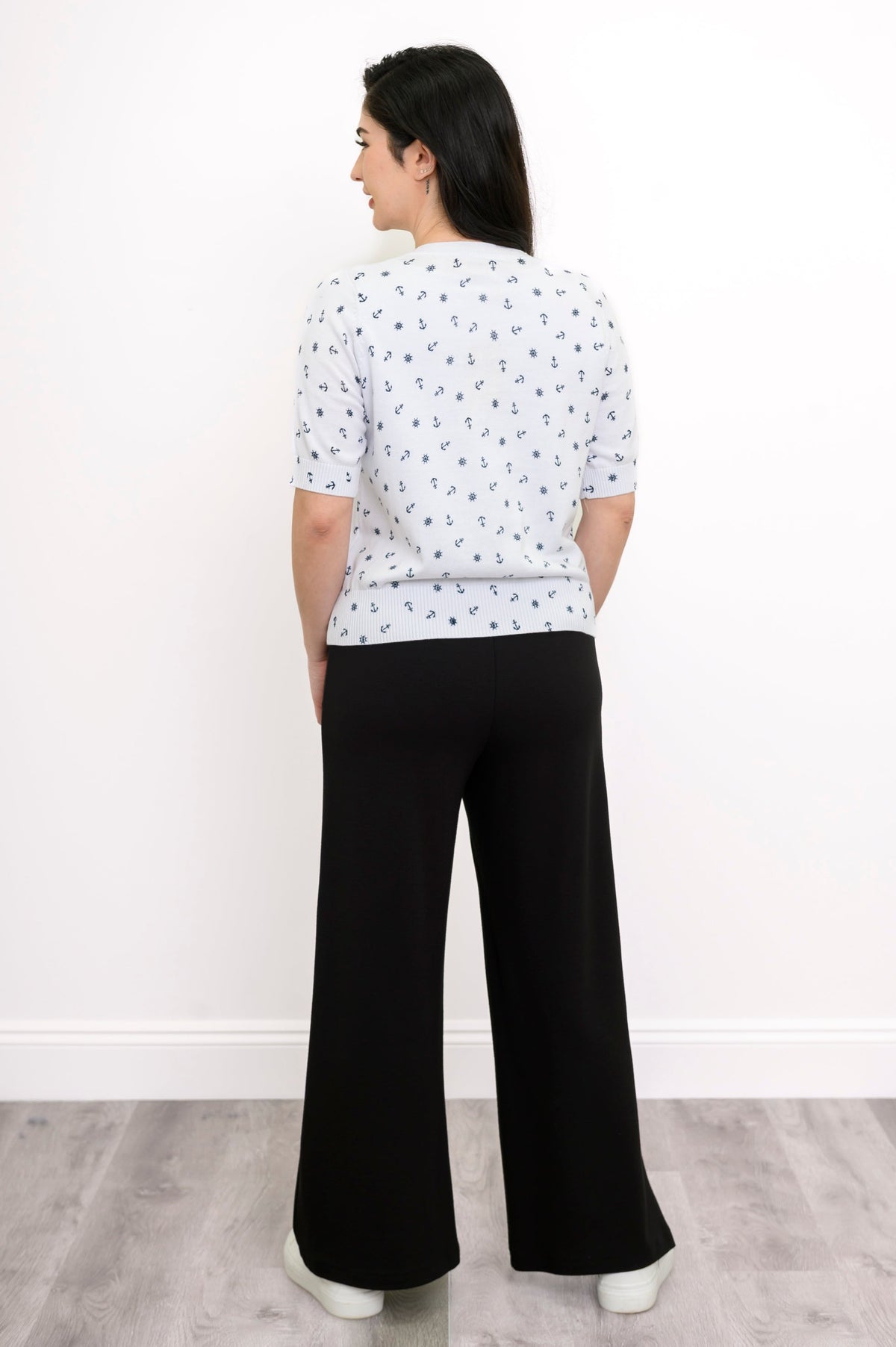 Shen Cardigan, White Anchor, Cotton