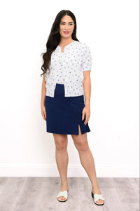 Shen Cardigan, White Anchor, Cotton
