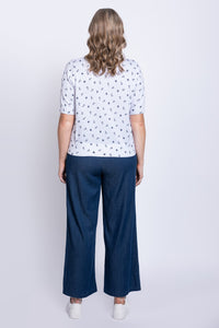 Shen Cardigan, White Anchor, Cotton