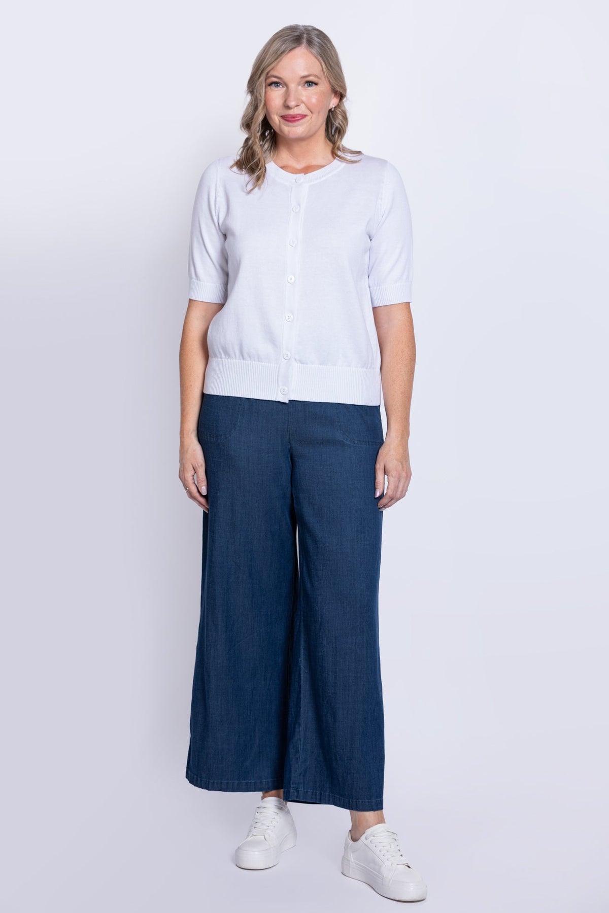 Shen Cardigan, White, Cotton