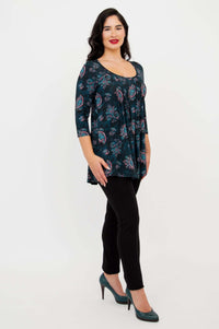 Side angled view of Peyton Top highlighting the wide neckline and relaxed fit