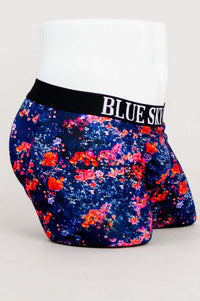Side view of Blue Sky Guy men's boxer briefs showcasing floral design and snug fit