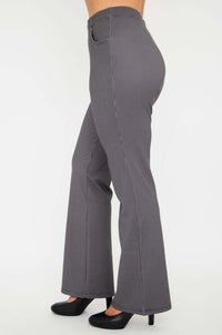 Side view of Sasha bootcut pants highlighting bootcut leg and fit