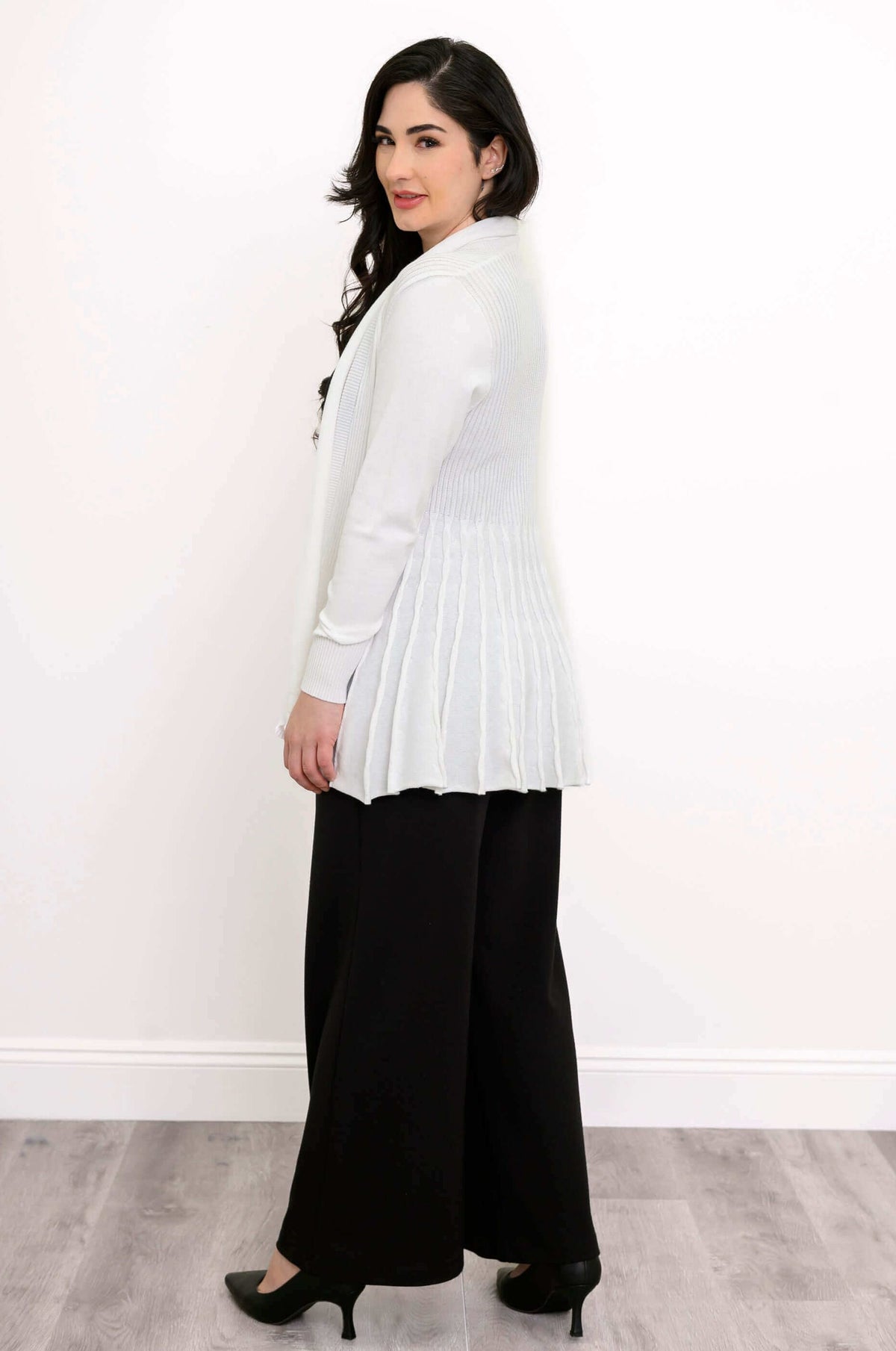 Karen Cardigan, White, Cotton