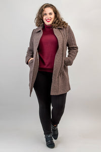 Sidney Coat, Mocha, Boiled Wool