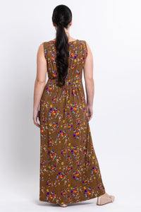 Sidney Long Dress, Sand Pansy, Bamboo