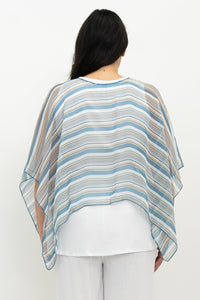 Silk Poncho, Sand Stripe