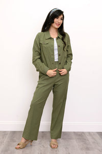 Colleen Jacket, Khaki, Linen