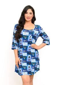 Starlight Sleepshirt, Blue Dog, Bamboo