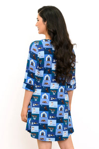 Starlight Sleepshirt, Blue Dog, Bamboo