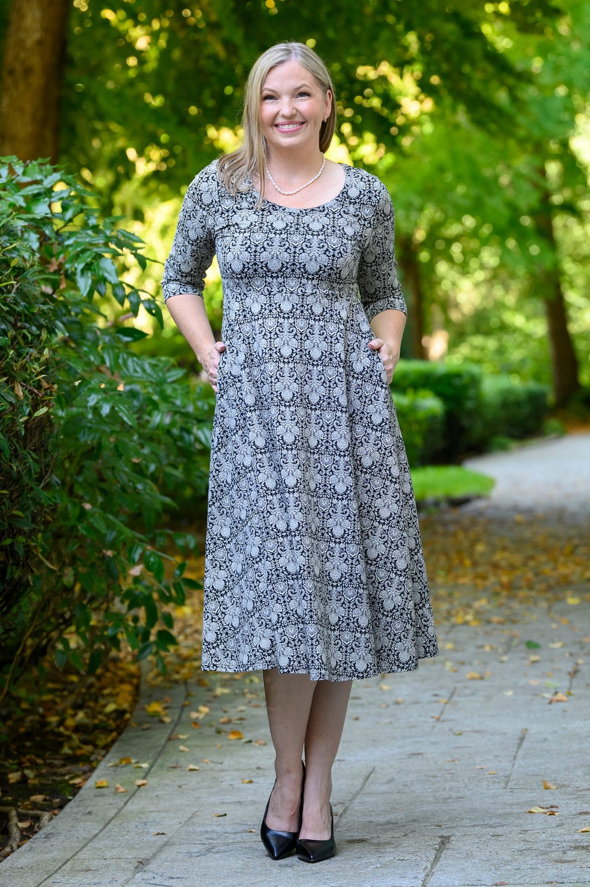 Stella Dress, Night Lace, Bamboo