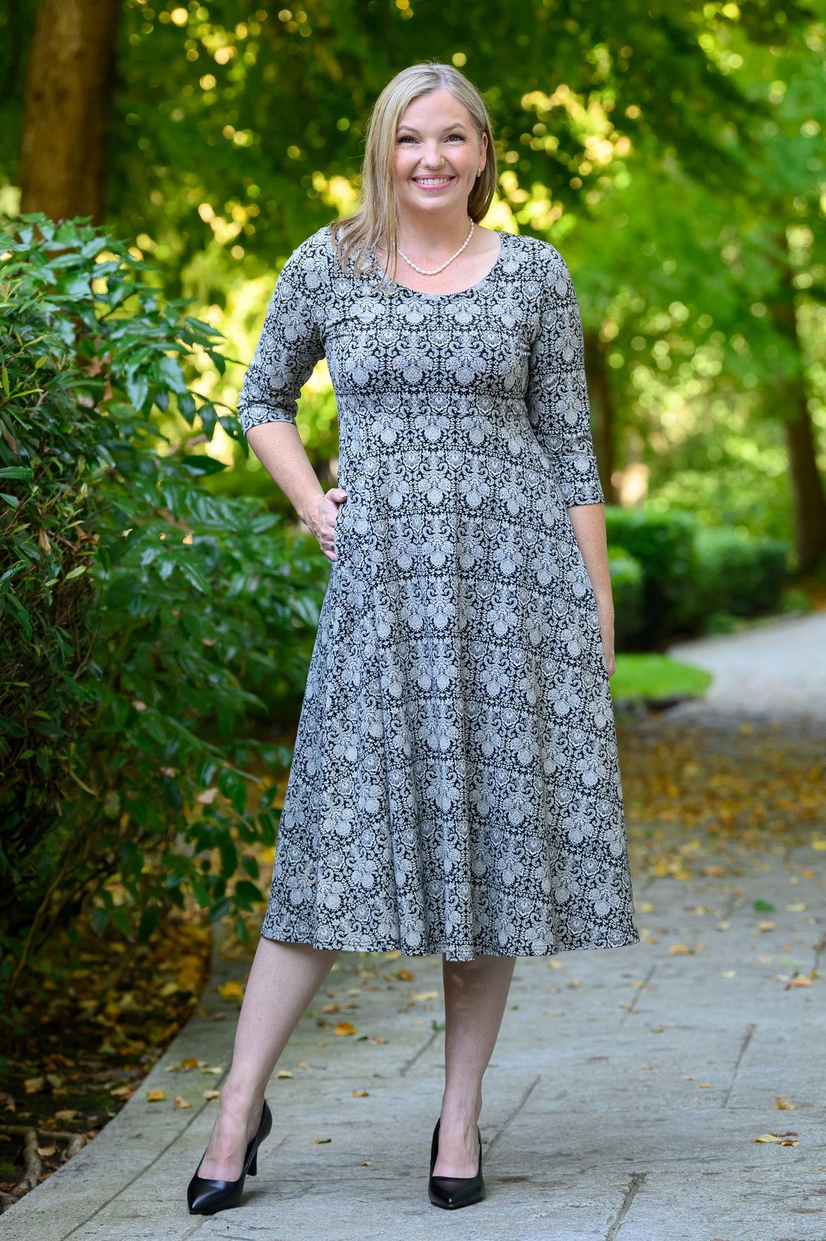 Stella Dress, Night Lace, Bamboo