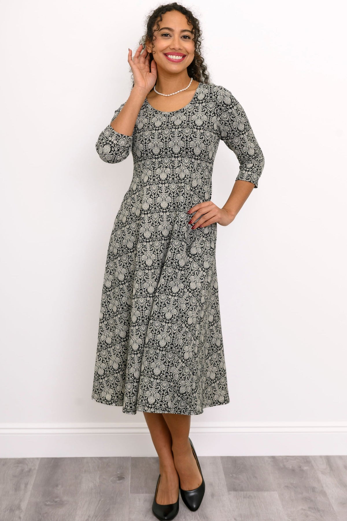 Stella Dress, Night Lace, Bamboo