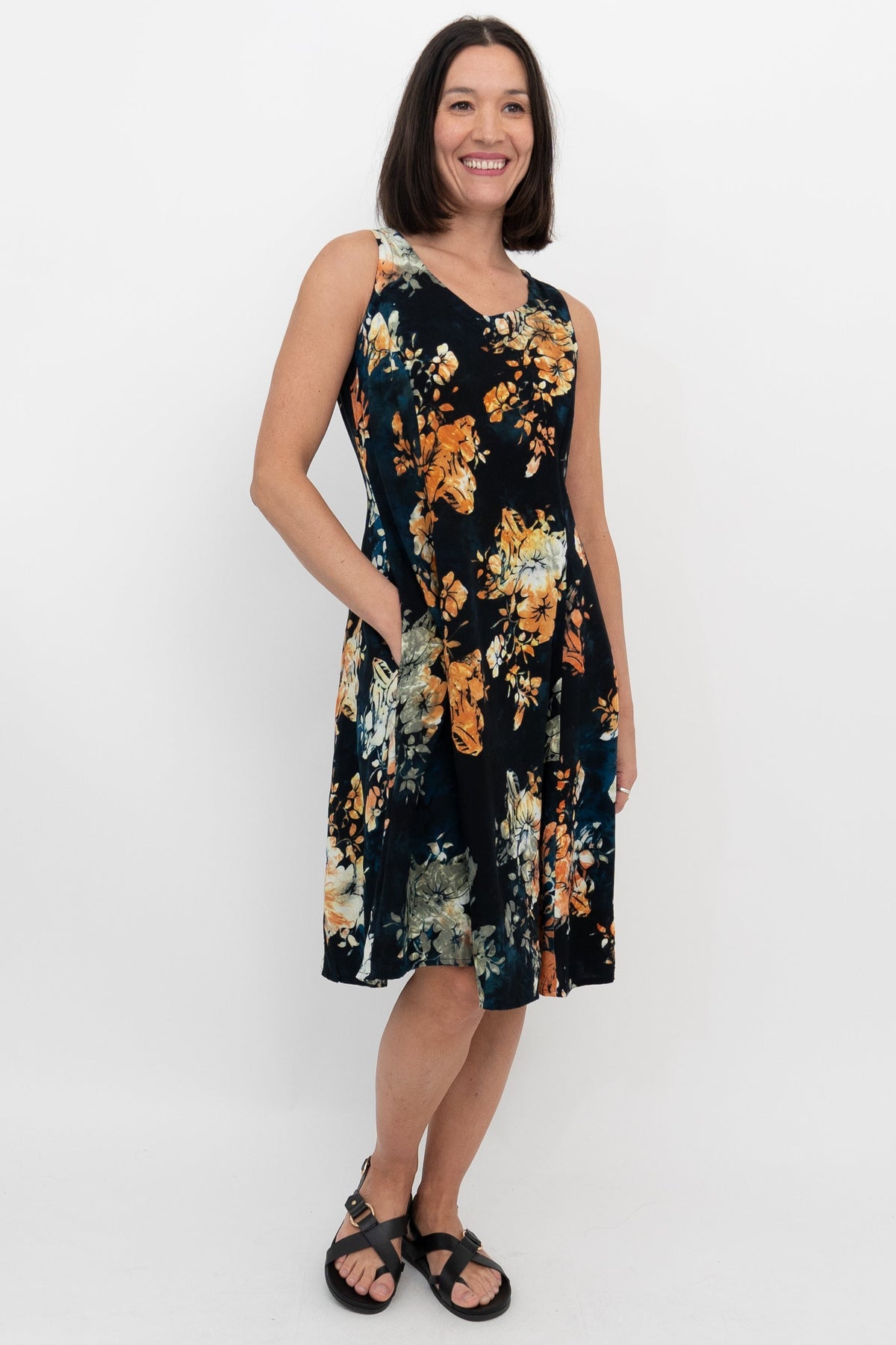 Sweet Sara Dress, Cream Bunga