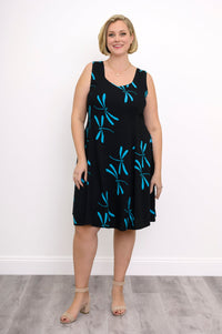 Sweet Sara Dress, Turquoise Dragonfly