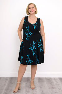 Sweet Sara Dress, Turquoise Dragonfly