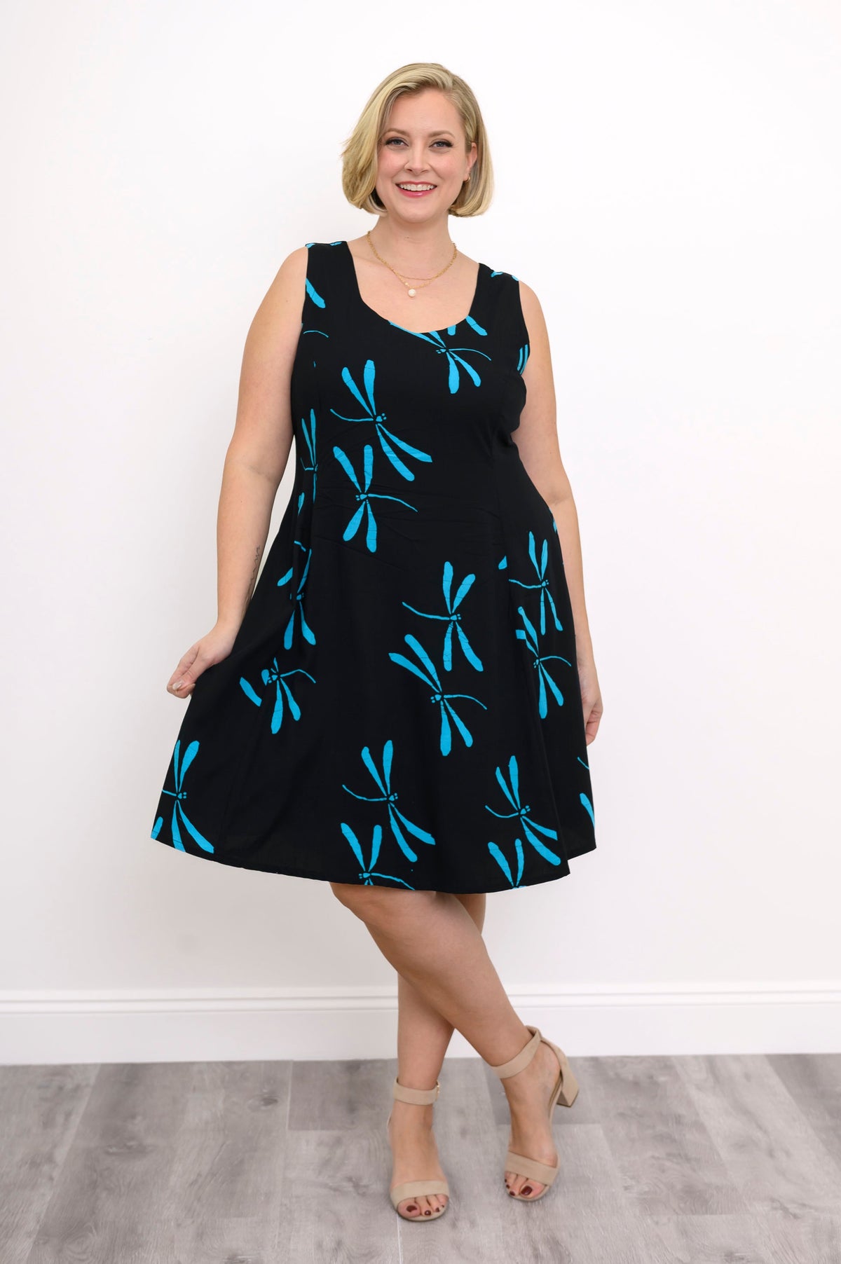 Sweet Sara Dress, Turquoise Dragonfly