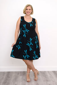 Sweet Sara Dress, Turquoise Dragonfly