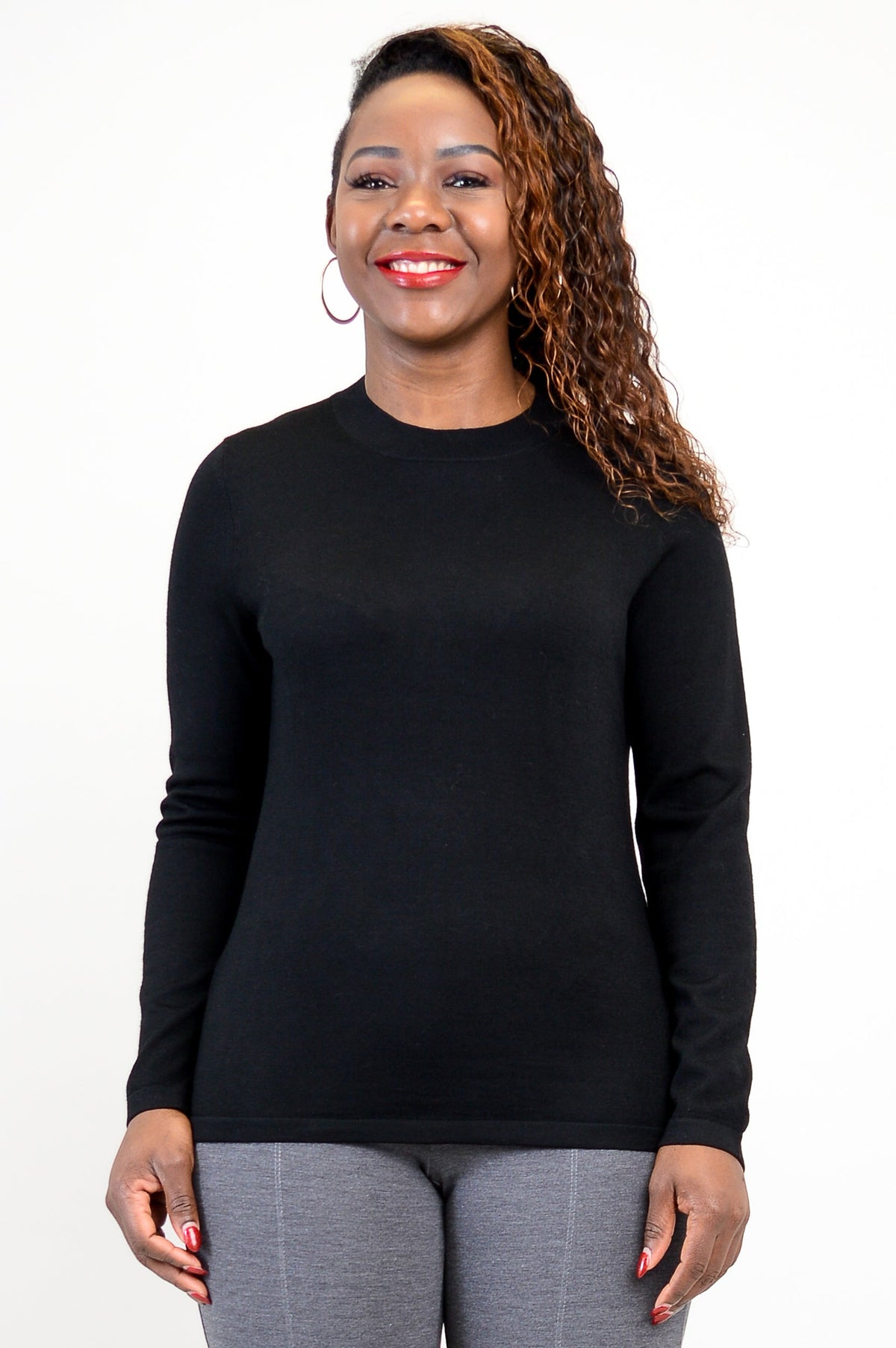 Swish Sweater, Black, 100% Merino Wool