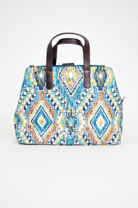 Tapestry Bag, Teal Ikat