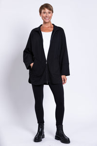 Taran Jacket, Black, Bamboo Fleece