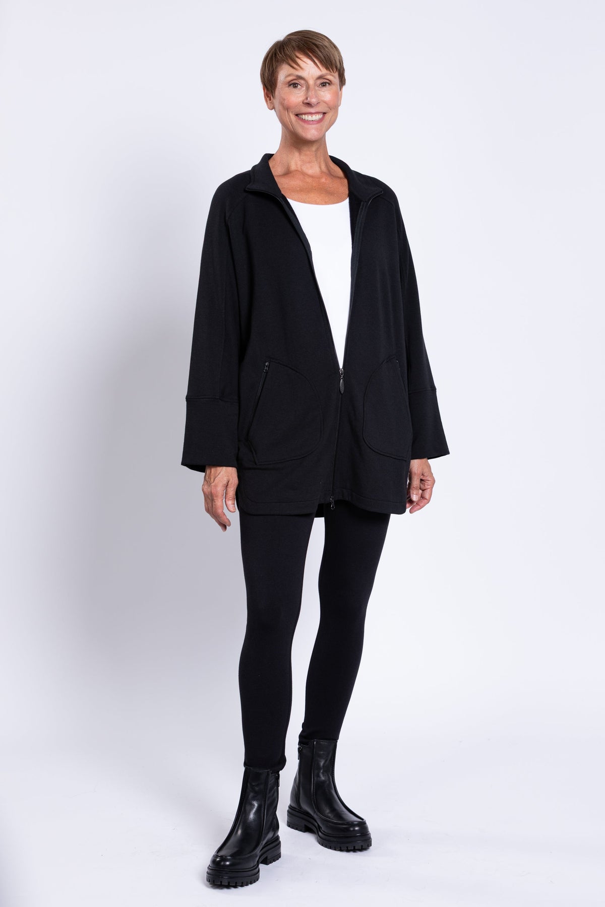 Taran Jacket, Black, Bamboo Fleece