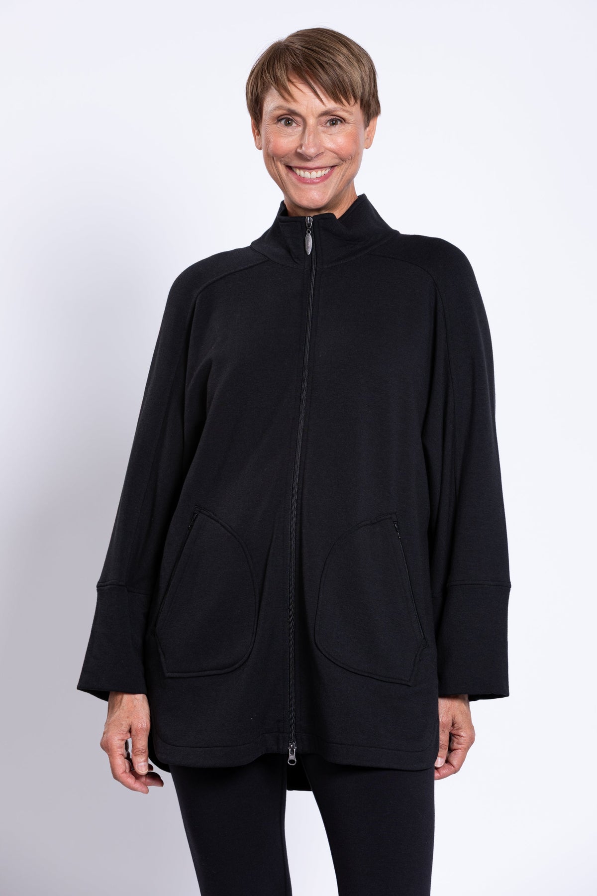 Taran Jacket, Black, Bamboo Fleece
