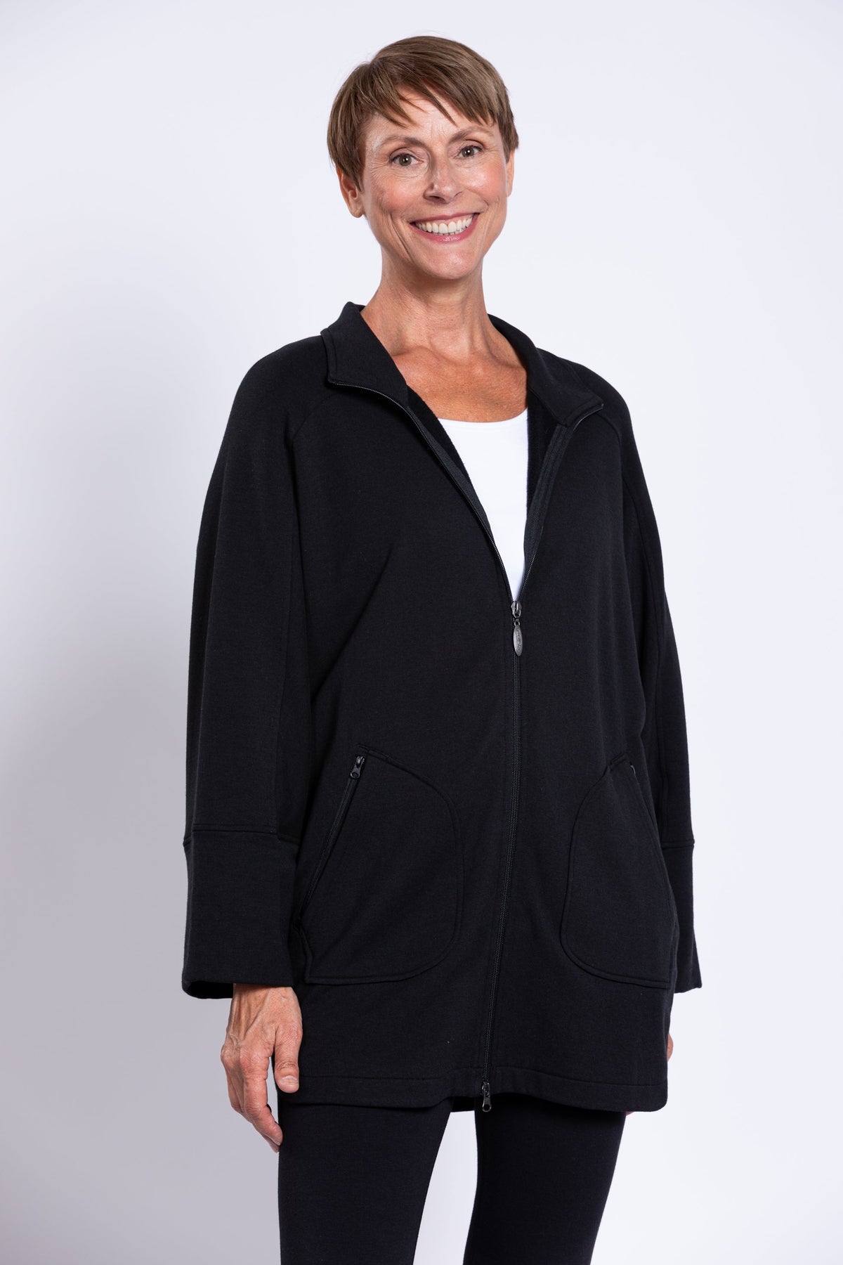 Taran Jacket, Black, Bamboo Fleece
