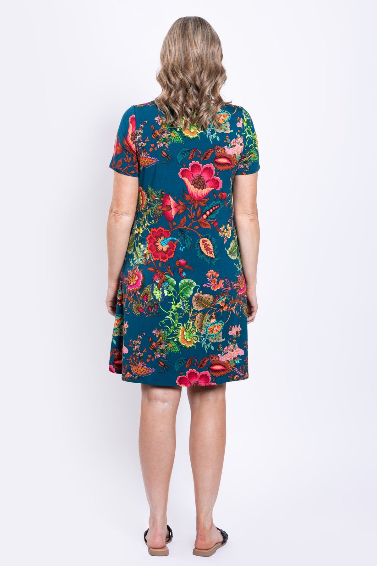 Tee Dress, Teal Fantasy, Bamboo