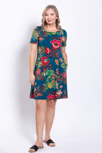 Tee Dress, Teal Fantasy, Bamboo