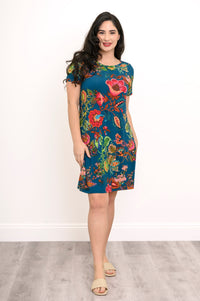 Tee Dress, Teal Fantasy, Bamboo