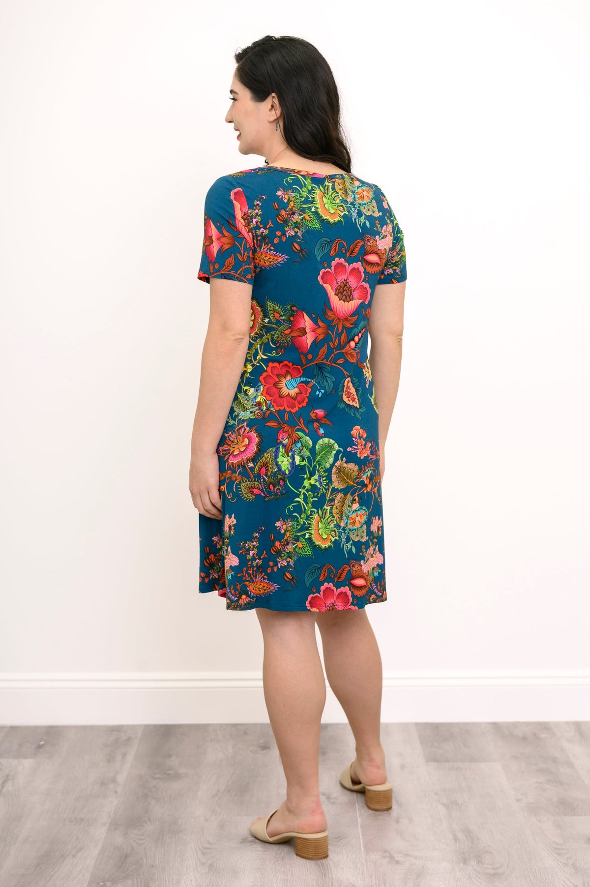 Tee Dress, Teal Fantasy, Bamboo