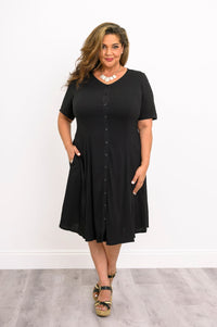 Teresa Dress, Black, Linen Bamboo