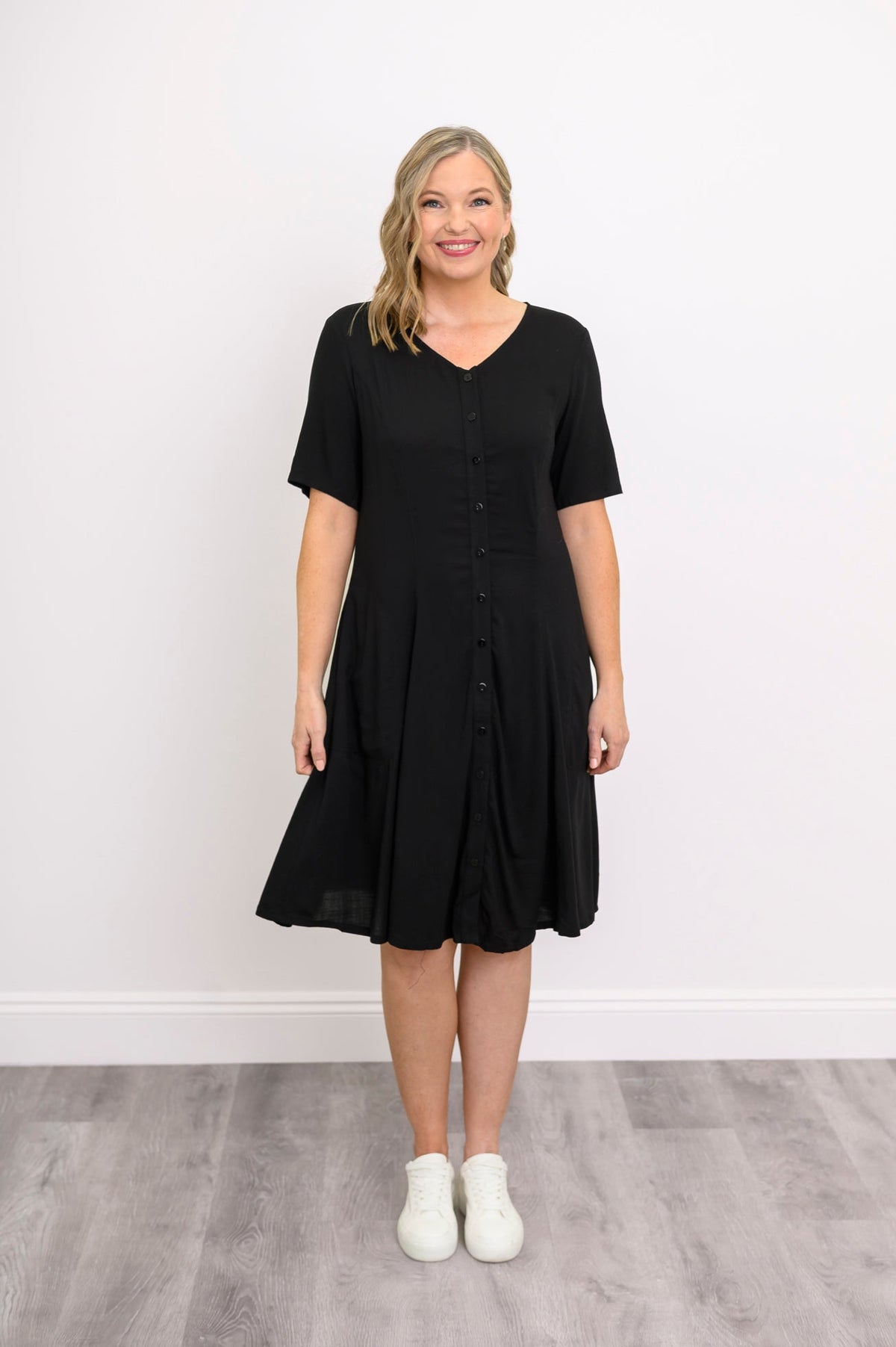 Teresa Dress, Black, Linen Bamboo