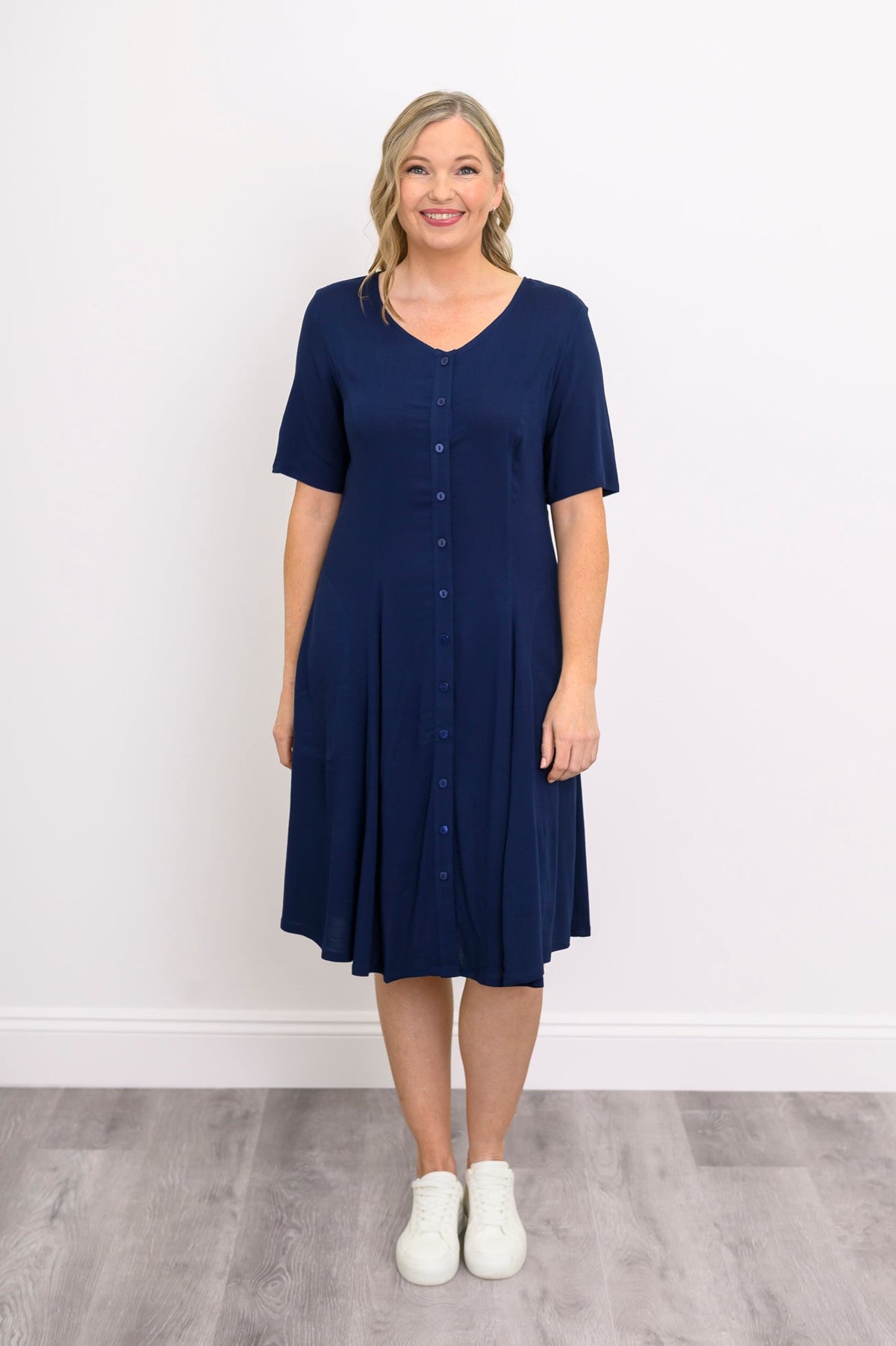 Teresa Dress, Indigo, Linen Bamboo