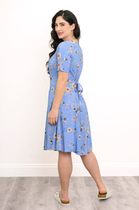 Teresa Dress, Peri Daisy, Linen Bamboo