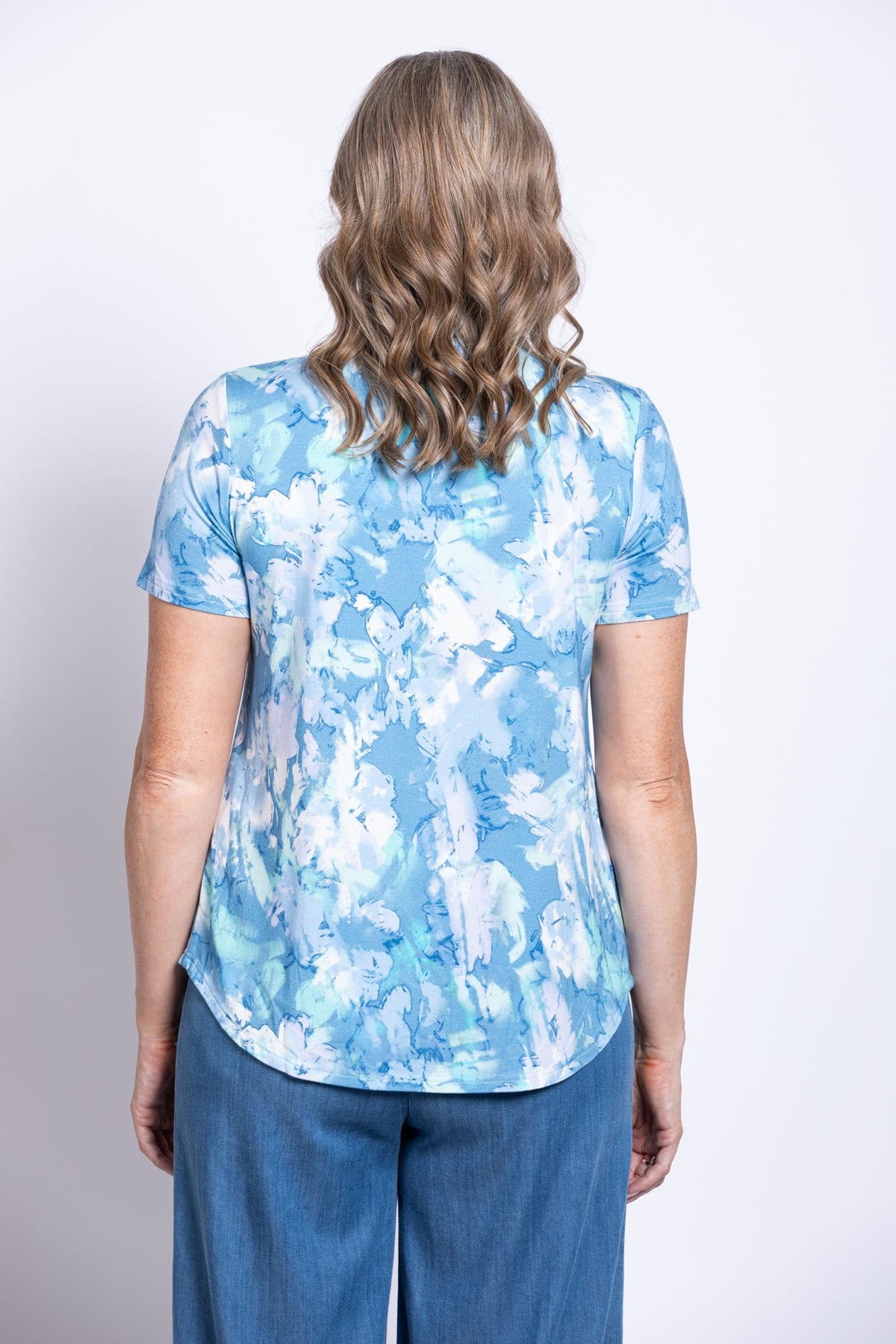 Tessa Tee, Denim Clouds, Bamboo