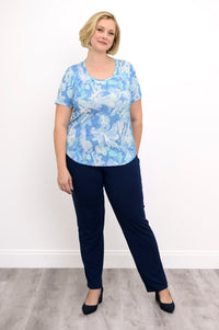 Tessa Tee, Denim Clouds, Bamboo